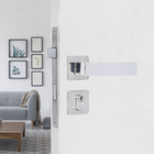 Fechadura para Porta de Entrada Cromado 40mm Comum com Roseta Chess Arouca