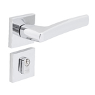 Fechadura para Porta de Entrada Cromado 55mm Comum com Roseta Acqua Star Pado