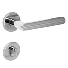 Fechadura para Porta de Entrada Cromado 55mm Comum com Roseta Elle Arouca