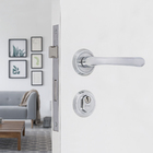 Fechadura para Porta de Entrada Cromado 55mm Comum com Roseta Slim Papaiz