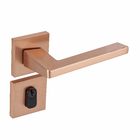 Fechadura para Porta de Entrada Rose Gold 55mm Comum Roseta Karli Pado