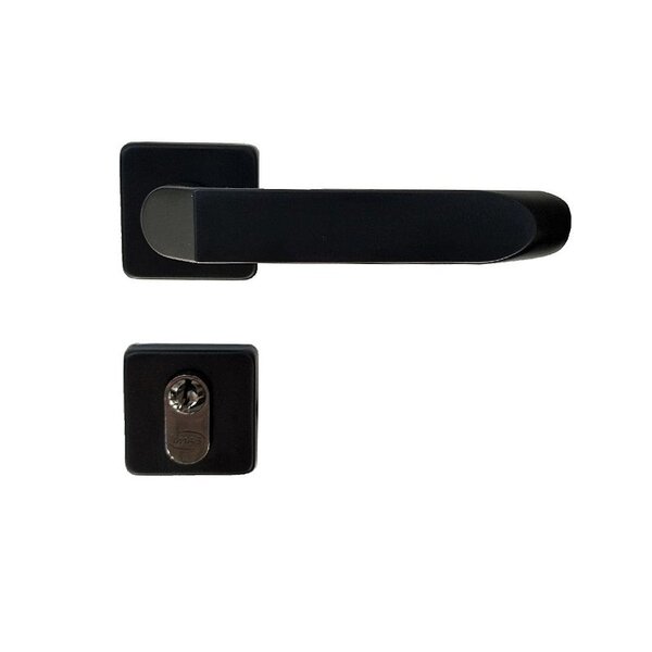 Fechadura Porta Externa Tera Preta Preto Imab Cilindro 40mm