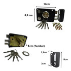 Fechadura Porta Tetra Preta Portão Anti Furto Segunda Trava