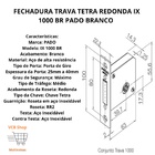 Fechadura Porta Trava Tetra Redonda Ix 1000 Br Pado Branco