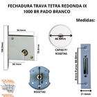Fechadura Porta Trava Tetra Redonda Ix 1000 Br Pado Branco
