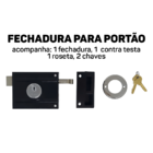 Fechadura Portão Externa Sobrepor Aliança Preto Fosco 100mm