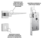 Fechadura Quadrada 5,5 X 12,7 Cromado Para Porta De Madeira