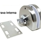 Fechadura Redonda De Pressão Em Inox Para Porta Vidro - Vidro