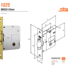 Fechadura Rolete 1025 Wc Gold Stam