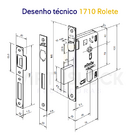 Fechadura Rolete Externa 1710 Polida Imab Polido
