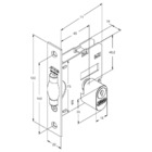 Fechadura Rolete Para Porta Pivotante 1005 Roseta Quadrada Cr