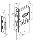 Fechadura Rolete Pivotante 2791 C/ Chave Quadrada Inox Polido