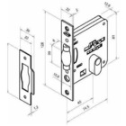 Fechadura Rolete Pivotante 2791 C/ Chave Quadrada Inox Polido