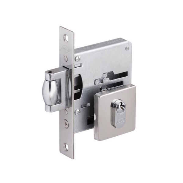 Fechadura Rolete Pivotante 2791 C/ Chave Quadrada Inox Polido