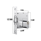 Fechadura Rolete Pivotante Roseta Quadrada 1005 Cromada Stam