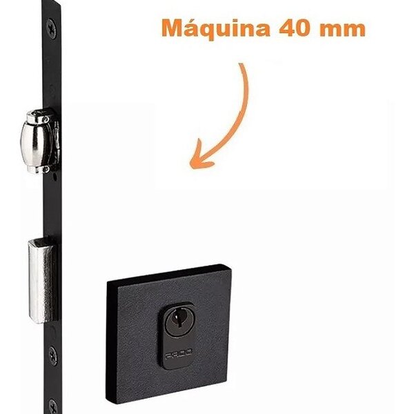 Fechadura Rolete Porta Pivotante Pado Preta Preto 40mm 453