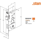 Fechadura Rolete Porta Pivotante Stam 800 Cromada Chave Tetra