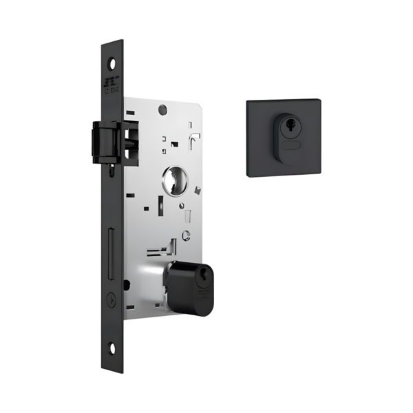 Fechadura Rolete Stam Porta Pivotante Externa 803 Preto Fosco