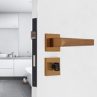 Fechadura com Roseta Rose Gold para Porta do Banheiro 55mm Simples Ascot Pado