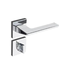 Fechadura Sara Cromada Roseta Quadrada 40mm Pado Banheiro / Wc