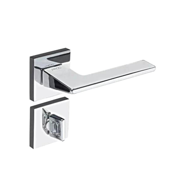 Fechadura Sara Cromada Roseta Quadrada 40mm Pado Banheiro / Wc