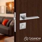 Fechadura Sara Cromado Acetinado Roseta Quadrada 40mm Pado Ex