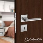 Fechadura Sara Cromado Acetinado Roseta Quadrada 40mm Pado In