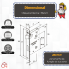 Fechadura Sara Cromo Acetinado Interna