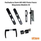 Fechadura Serralheiro Perfil Estreito Stam 601 Preto Fosco