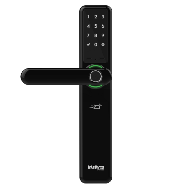 Fechadura Smart Intelbras Com Maçaneta Preta Mfr 7000
