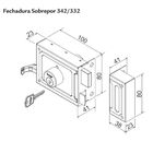 Fechadura Sobrepor - 342 Com Cilindro Ajustável - 0329