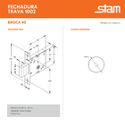 Fechadura Stam 1002 Auxiliar Roseta Esp Inox