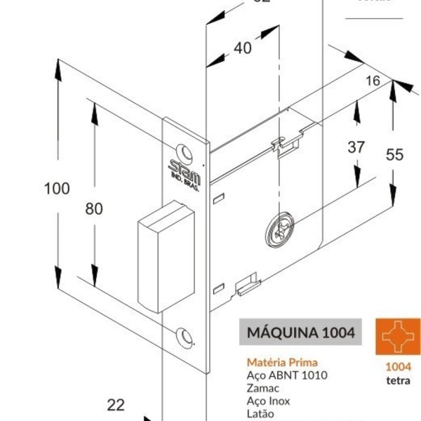 Fechadura Stam 1004 Roseta Redonda Oxidado Auxiliar - Stam | Leroy