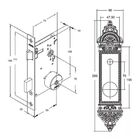 Fechadura Stam 1500/06 Fixa Externa Kit 3x1 Tetra 55mm Espelh