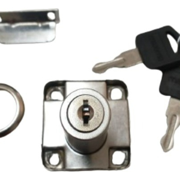 Fechadura Tambor Curto Para Gavetas E Móveis 17x22mm - 2un