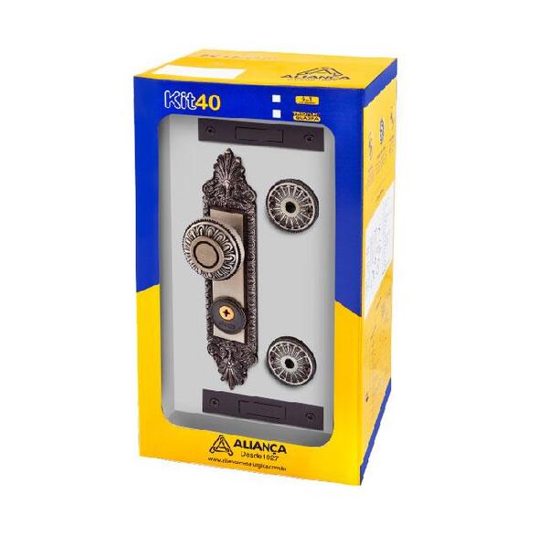 Fechadura Tetra Colonial 3x1 Bola S40mm Latonado Alianca