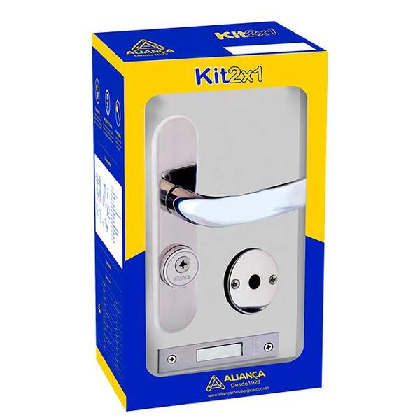 Fechadura Tetra Home Elegance 2x1 Espelho S40 Cromado Alianca