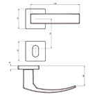 Fechadura Tetra Quadratta Curva Roseta 55mm Bronze Latonado A