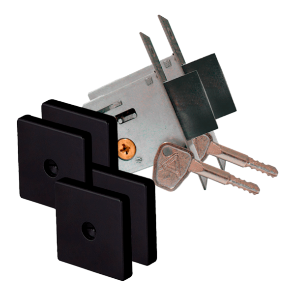 Fechadura Trava De Segurança Dupla Quadrado Preto Aliança