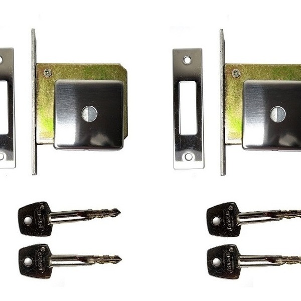 Fechadura trava de segurança tetra chave par IMAB 2320 Cromad