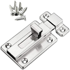 Fechadura Trava Fecho Deslizante Aço Inox Com Parafuso 8 5cm