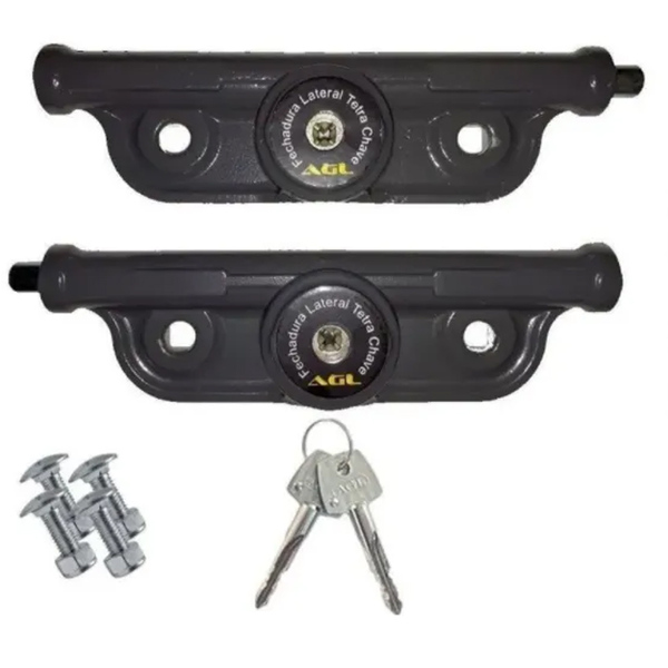 Fechadura Trava Lateral Porta Bascu Enrolar Tetra Preta Agl