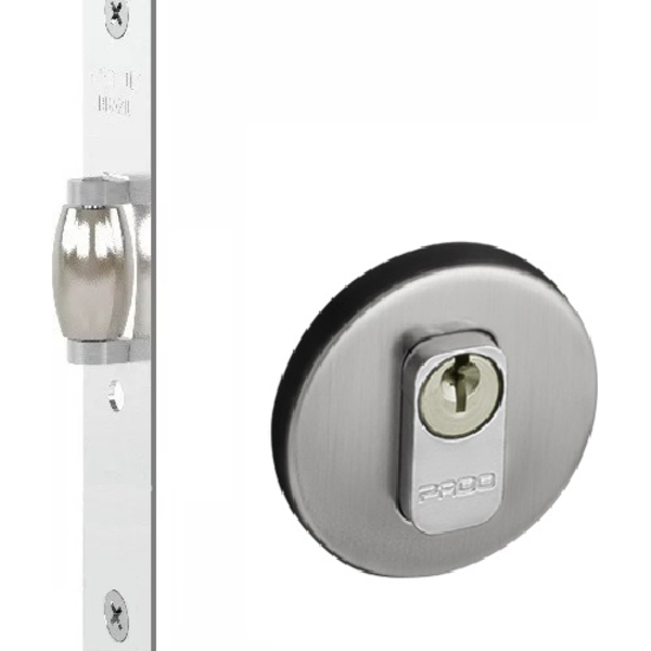 Fechadura Trava Rolete Pivotante Pado Inox Escovado Redonda