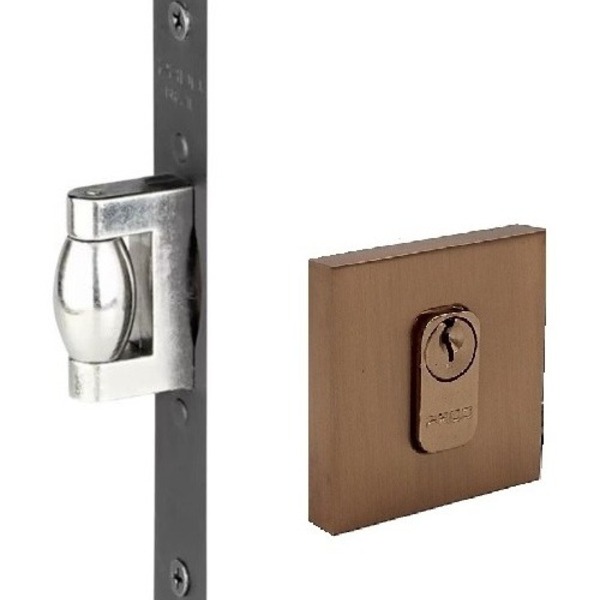 Fechadura Trava Rolete Porta Pivotante Pado Cobre Escovado