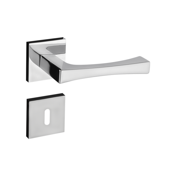 Fechadura Vivaldi Cromada Roseta Quadrada 40mm Pado Interna