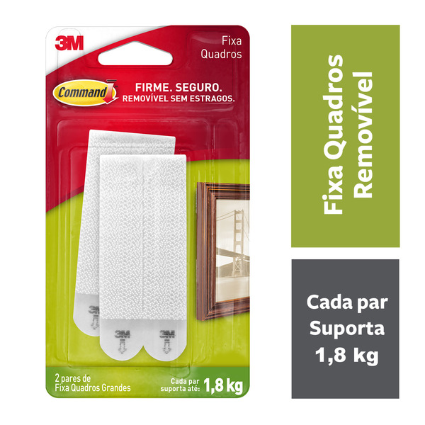 Fixa Quadros Adesivo Grande 1 8 Kg Branco Command 3m 2 Pares Leroy Merlin