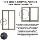 Fecho Concha 2530 Janela Aluminio Linha 25 C/gatilho Bico Pre