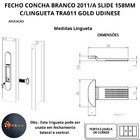 Fecho Concha Branco 2011/a Slide 158mm C/lingueta Gold Tra011