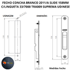 Fecho Concha Branco 2011/a Slide 158mm C/lingueta Tra009 Supr