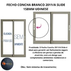 Fecho Concha Branco 2011/a Slide 158mm Janela Porta Aluminio